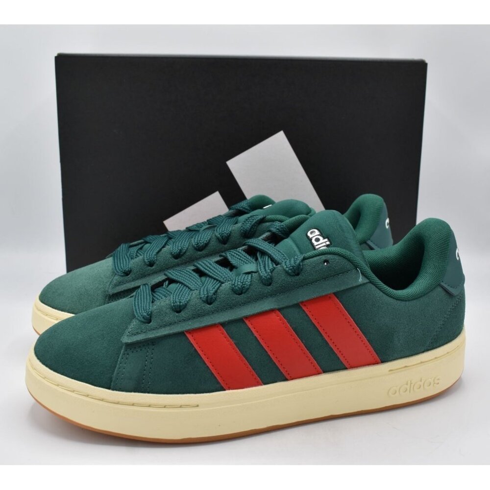 Adidas Grand Court Alpha Men 10.5 Green Red New Suede Sportswear Sneakers JI1713